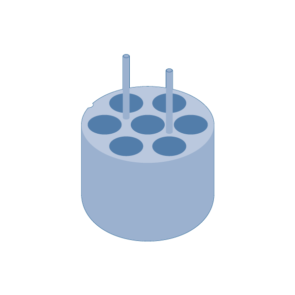 C63372_25 - 30 mL Skirted Tube Adapter; 7 Tubes per Adapter
